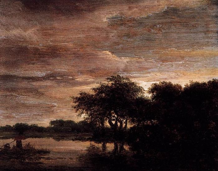 Jacob Isaacksz. van Ruisdael Woodland Scene with Lake oil painting picture